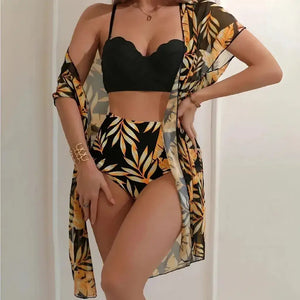 Biquíni Cintura Alta Bojo com Kimono Praia