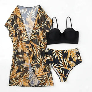 Biquíni Cintura Alta Bojo com Kimono Praia