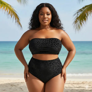 Biquíni Plus Size Cintura Alta Confortável Estampa Leopardo