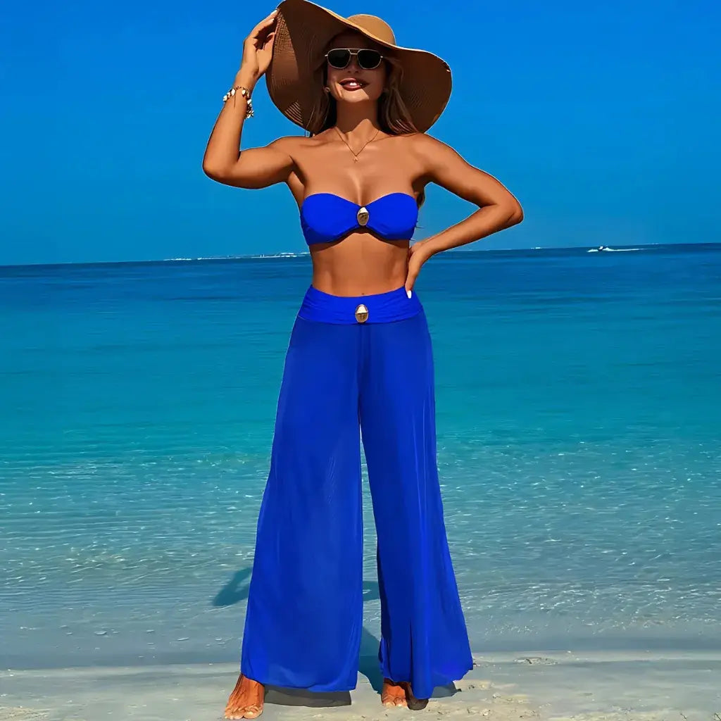 Biquíni Tomara que Caia com Calça de Praia