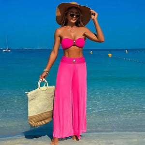 Biquíni Tomara que Caia com Calça de Praia