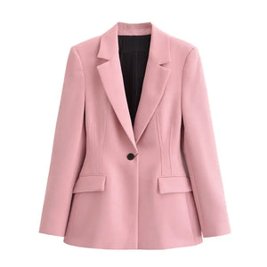 Blazer Alfaiataria Acinturado Rosa