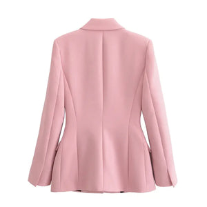 Blazer Alfaiataria Acinturado Rosa