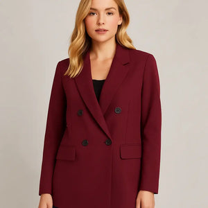 Blazer Feminino Alongado Alfaiataria Vinho