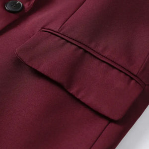 Blazer Feminino Alongado Alfaiataria Vinho