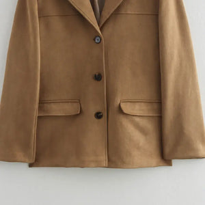 Blazer Feminino Alongado Camurça