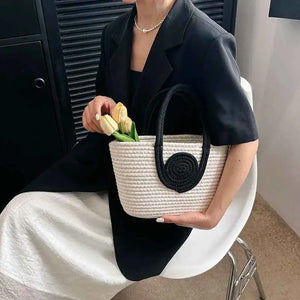 Bolsa de Praia de Palha Modelo Lolla