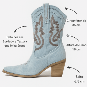 Bota Feminina Texana Jeans Dallas