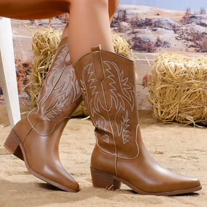 Bota Feminina Texana Marrom Western