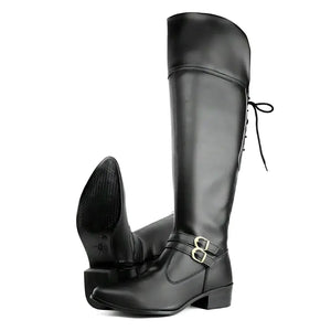 Bota Over The Knee Sem Salto Preta