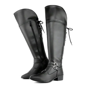 Bota Over The Knee Sem Salto Preta