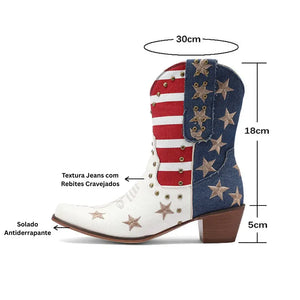 Bota Texana Cano Médio Bico Fino Country