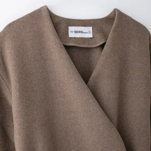 Casaco Lã Batida Feminino com Cinto