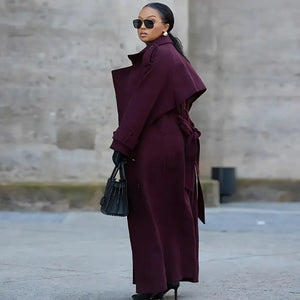 Casaco Longo Feminino Vinho Velvet