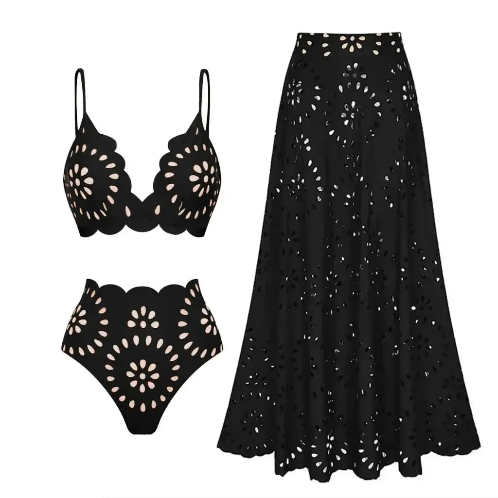 Conjunto Biquíni Hot Pants Saída de Praia Saia Longa