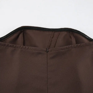 Conjunto Feminino Alfaiataria Marrom Modelo Mariane