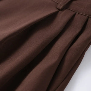 Conjunto Feminino Alfaiataria Marrom Modelo Mariane