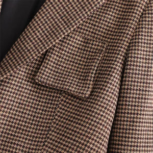 Conjunto Feminino Blazer Saia Xadrez