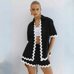 Conjunto Feminino Short e Camisa Confortável Casual