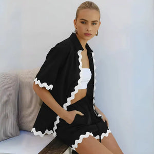 Conjunto Feminino Short e Camisa Confortável Casual