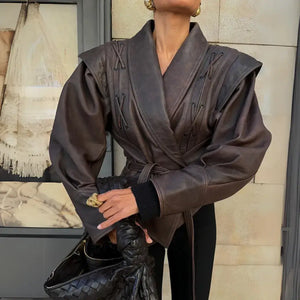 Jaqueta-Feminina-de-Couro-Marrom