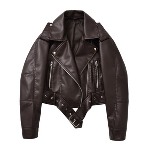 Jaqueta Marrom Couro Feminina