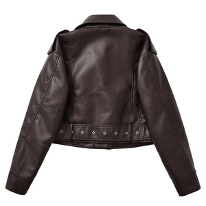 Jaqueta Marrom Couro Feminina