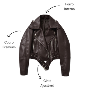 Jaqueta Marrom Couro Feminina