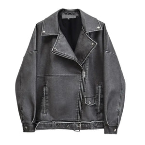 Jaqueta Oversized de Couro Feminina