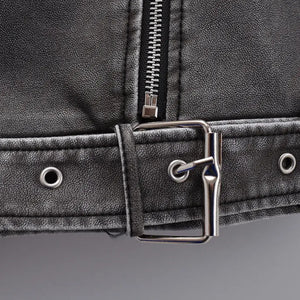 Jaqueta Oversized de Couro Feminina