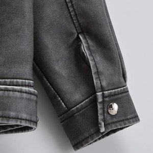 Jaqueta Oversized de Couro Feminina