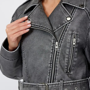 Jaqueta-de-Couro-Feminina-Cinza-Vintage