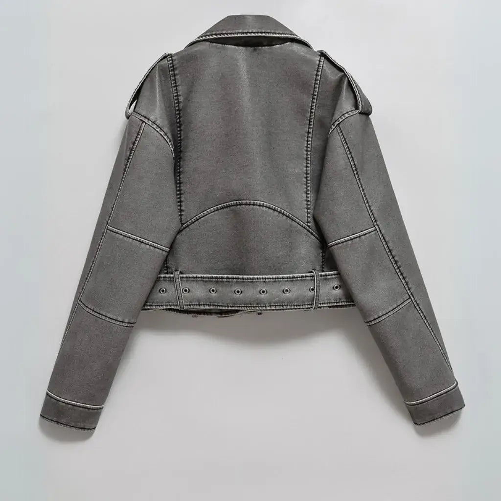Jaqueta-de-Couro-Feminina-Cinza-Vintage