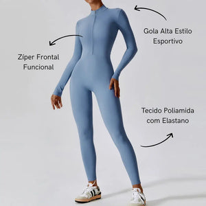 Macacão Academia Feminino Manga Longa