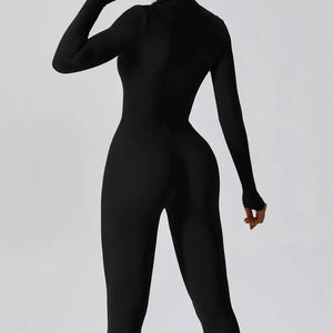 Macacão Academia Feminino Manga Longa Preto