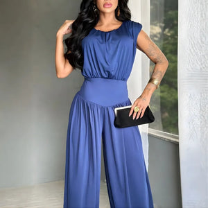 Macacão Feminino Longo Elegante com Cintura Marcada