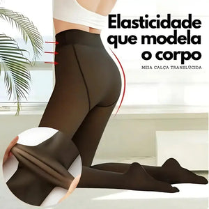 Meia Calça Térmica Translúcida Peluciada Grossa