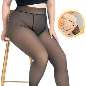 Meia Calça Térmica Translúcida Peluciada Grossa