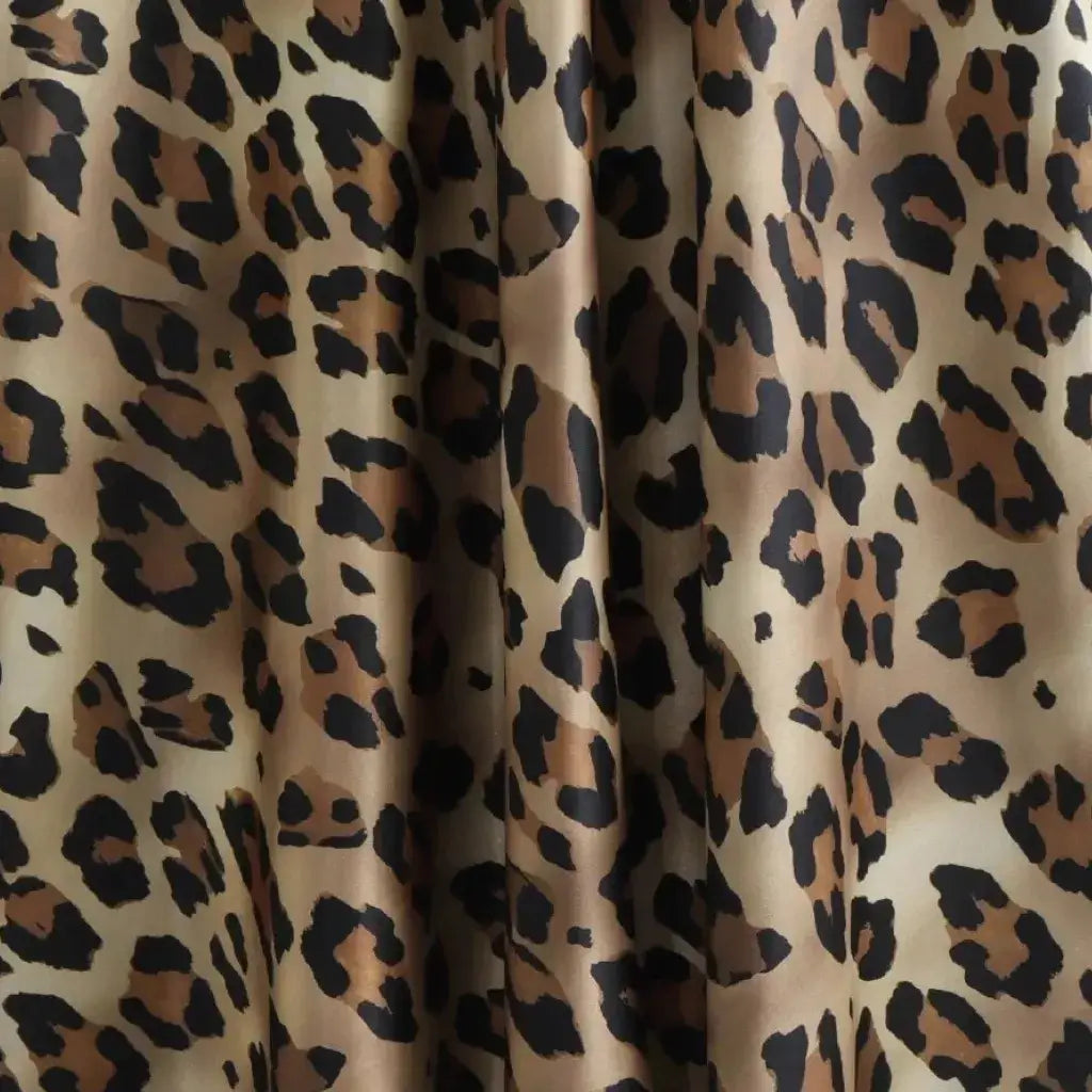 Saia Longa Feminina Animal Print Estampa Onça Cetim