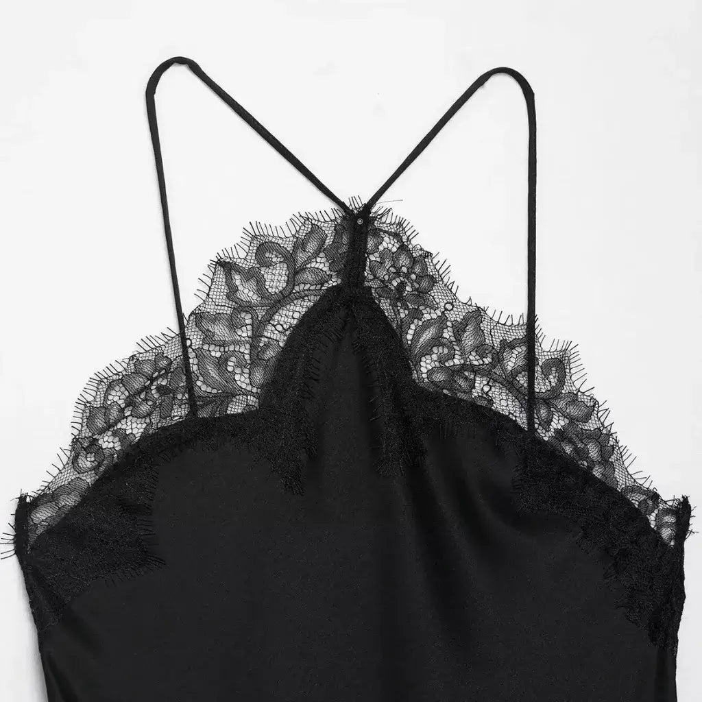 Vestido Assimétrico Acetinado Renda de Festa