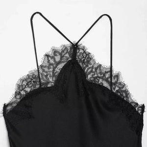 Vestido Assimétrico Acetinado Renda de Festa