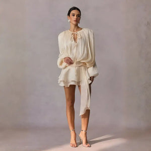 Vestido Boho Chic Babado Curto