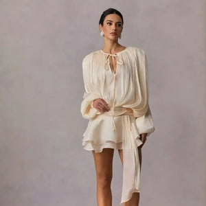 Vestido Boho Chic Babado Curto