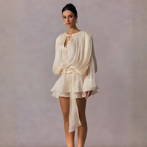 Vestido Boho Chic Babado Curto