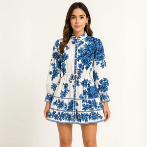 Vestido Estampado Flores Boho Chic Curto