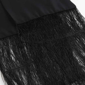 Vestido Longo de Festa com Um Ombro Só e Detalhes em Franjas