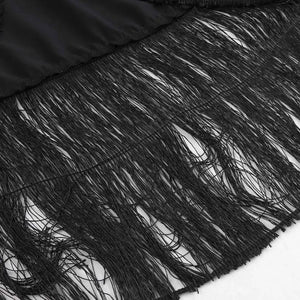 Vestido Longo de Festa com Um Ombro Só e Detalhes em Franjas