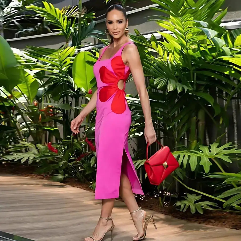 Vestido-Midi-Rosa-Flower