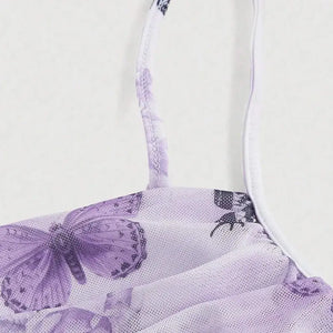 Vestido Midi Tule Estampado Elegante