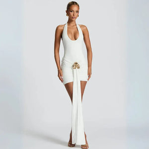 Vestido Para Réveillon Feminino Curto Branco Frente Única